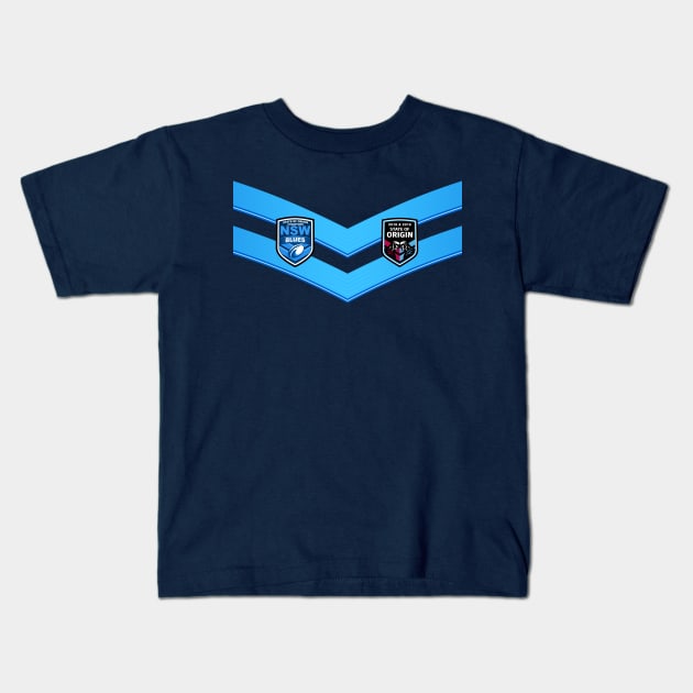 NSW Blues State of Origin 2019 Winners Kids T-Shirt by GEEKsomniac